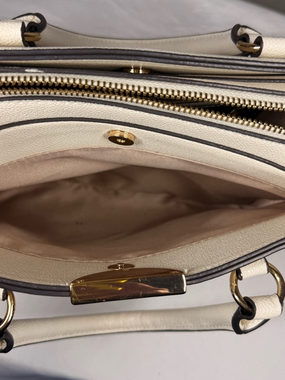 Nine West | Philippa Mini Satchel Handbag Ivory & Gold crossbody bag - Picture 10 of 15